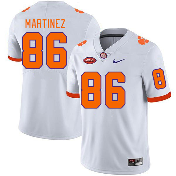 Men #86 Tristan Martinez Clemson Tigers College Football Jerseys Stitched Sale-White - Click Image to Close